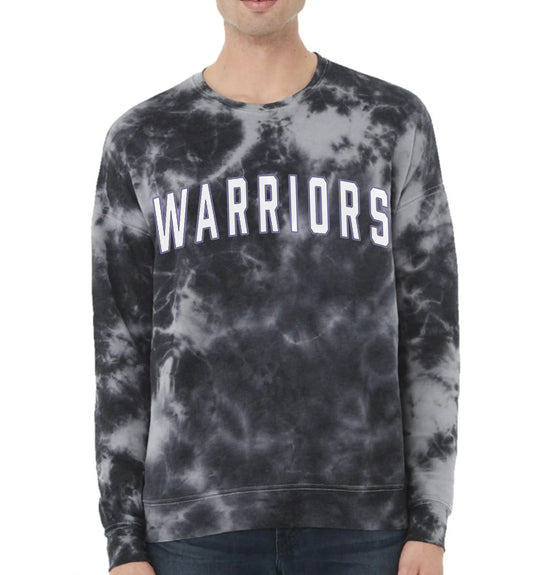 WARRIORS Tie-Dyed Drop Shoulder Sweatshirt - 3945RD