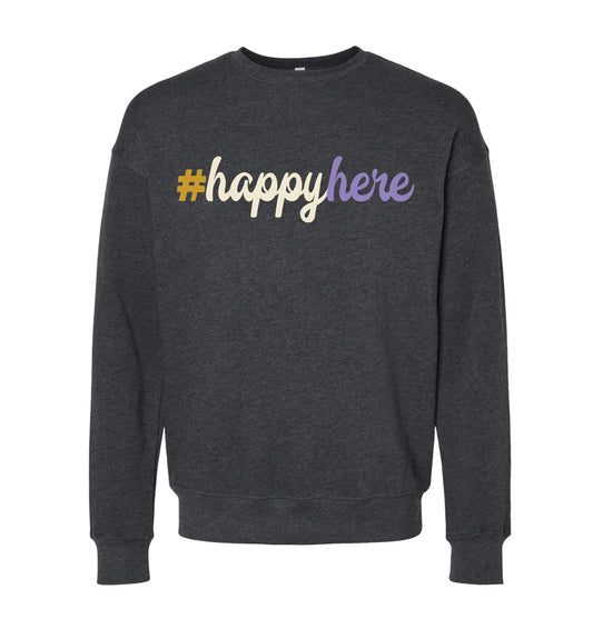 ADULT - #HappyHere Drop Shoulder Sweatshirt - BELLA-CANVAS - 3945