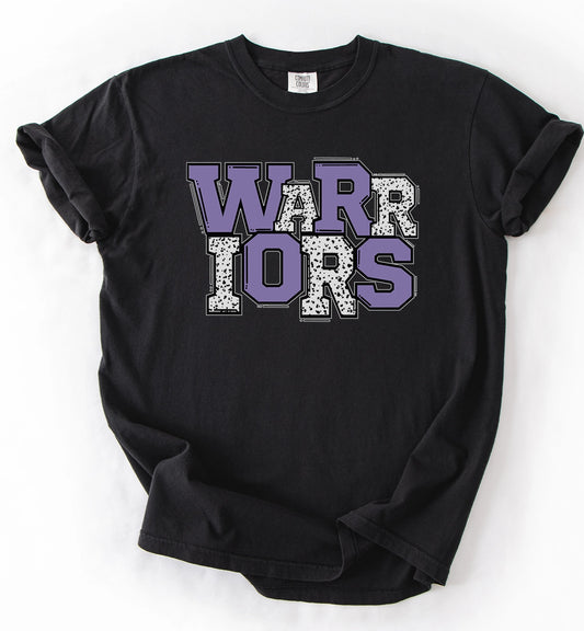 ADULT - WARRIORS Jagged Letters - Comfort Colors 1717