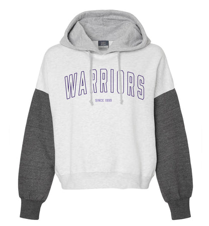 ADULT - Warriors Outline Arch Cropped Hoodie - W23716