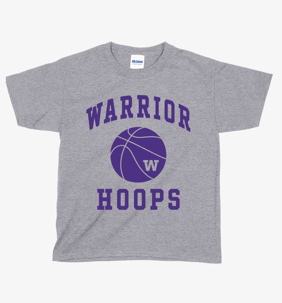 YOUTH BASKETBALL - Warrior Hoops Tshirt - 5000b