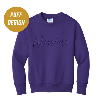 YOUTH Puff WARRIORS Script Sweatshirt - PC90Y NEW